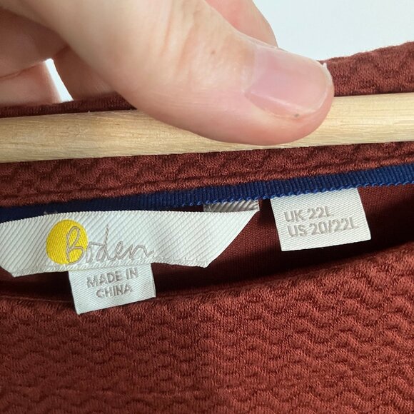 Chestnut brown Boden boatneck fitted, lined dress - 20L / 22L (tall size) - Picture 5 of 7